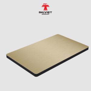 Panneau mural en charbon de bambou 5 mm brossé or champagne 1220x2440 mm fabriqué au Vietnam pour l'intérieur de restaurants de luxe - Product Image 1