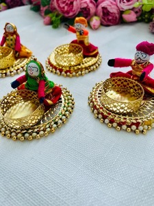 Rajasthani marionnette bougeoir décor à la maison bougie conteneur cheminée pendaison de crémaillère retour cadeau à la mode mariage Temple décoration - Product Image 3