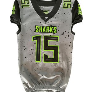 Ensemble d'uniformes de football américain réversible personnalisé, deux couleurs, nom brodé, maillot de haute qualité, uniformes de football américain - Product Image 2