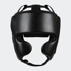 Casque de boxe protecteur pour adultes unisexe en cuir PU couleur unie avec fermeture auto-agrippante - Product Image 1