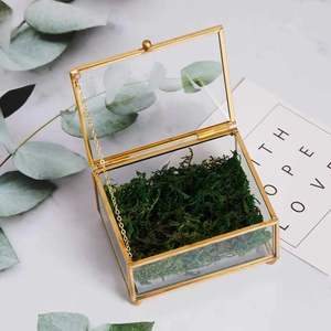 Exquisita caja de vidrio de metal Premium para soluciones de almacenamiento únicas, ideal para exhibición de regalos y elegante centro de mesa decorativo - Product Image 3