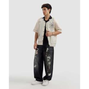 Men's Casual Formal 100% Cotton <b>Shirt</b> with Contrast Collar Poplin Woven Breathable Anti-Wrinkle <b>Patchwork</b> Pattern Single Pack - Product Image 5