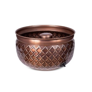 Bol de tuyau en métal fini en cuivre forme ronde pour la maison jardin arrosage plantes utilisation bol de tuyau de jardin en cuivre décoratif - Product Image 1