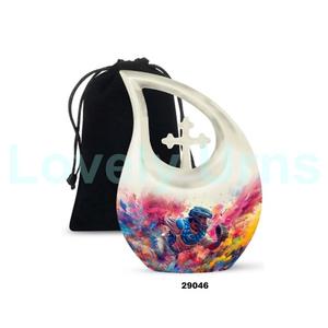 โกศใส่เถ้ากระดูกของผู้ใหญ่ลายลูกเบสบอลมีสีแสดใหญ่สำหรับตกแต่งงานศพ - Product Image 1