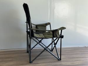 เก้าอี้ปิกนิกกลางแจ้งสีเข้มพร้อมที่วางแก้วน้ำสำหรับตกปลาและตั้งแคมป์ - Product Image 2