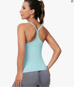 Débardeurs musculaires sans couture pour femmes respirant athlétique Yoga course chemises quotidiennes décontracté Racerback Design 100% coton tricoté - Product Image 6