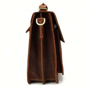 Fournisseurs de dropshipping, vente en gros, sac messager de luxe en cuir de vache pour ordinateur portable 14 pouces, sacoche vintage, sac à main unisexe - Product Image 5