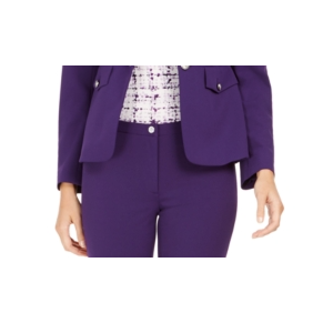 Blazer Monopetto da Donna Calvin Klein Viola Taglia 0 - Lunghezza Lunga con Decorazione in Maglia Intrecciata e Ricami - Product Image 3