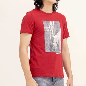 T-shirt en coton de qualité supérieure Personnaliser l'impression Logo T-shirt respirant à col rond pour hommes T-shirt en coton à manches courtes et col rond - Product Image 4
