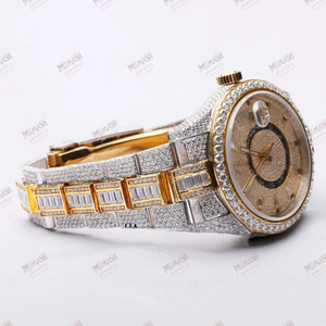 นาฬิกาเพชรมอยส์ซอไนต์สุดหรูพร้อมหินประกายการออกแบบที่ทันสมัยสำหรับผู้ชายของขวัญที่สมบูรณ์แบบสำหรับความรักแฟชั่น - Product Image 3