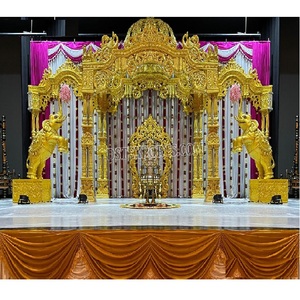 Boda Maharani Mayur Mandap con cúpula tema dorado boda del sur de la India Mandap Srilankan pubertad ceremonia boda Mandap/escenario - Product Image 1