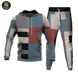 Premium Gym 100% algodón hombres Jogging Suit 2 piezas alta calidad a granel Jogger hombres chándal conjuntos - Product Image 1