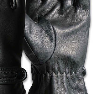 Gants en cuir pour homme doublés de laine, écran tactile, doigts entiers, chauds, pour l'hiver, conduite en plein air, usage décontracté - Product Image 6