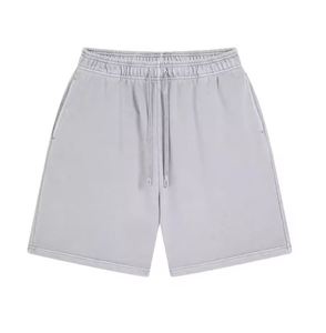 Short uni vintage de luxe personnalisé pour homme 100% coton épais éponge française vierge Sport Sweat Sun Faded Acid Wash Shorts pour homme - Product Image 1
