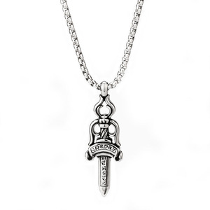 Grande <span class=keywords><strong>collana</strong></span> Vintage in acciaio inossidabile placcato <span class=keywords><strong>oro</strong></span> per <span class=keywords><strong>uomo</strong></span> stile HipHop per <span class=keywords><strong>collana</strong></span> con spada regalo - Product Image 4