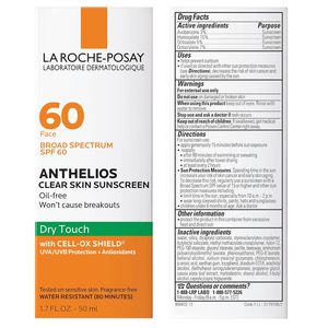 La Roche-Posay Anthelios Clear Skin <b>Sunscreen</b> Dry Touch SPF 60 1.7 Fl Oz / 50ml - Product Image 6