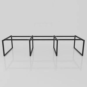 BFCBCN07 - Pieds de table en fer de style industriel, dimensions 25x50, pour tables de café, de salle à manger, de gymnase et d'hôpitaux - Product Image 1