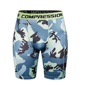 Pantalones cortos de compresión cómodos para hombre con diseño personalizado y logotipo patrón sólido ropa de fitness - Product Image 2