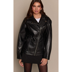 Blouson aviateur en cuir personnalisé pour femme, col montant, tricoté, imperméable, respirant, service OEM - Product Image 4