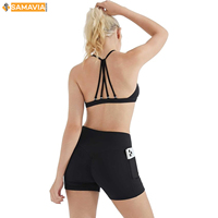 SAMAVIA Ensemble 2 pièces de sport pour femme : Legging taille haute et brassière de sport unie, idéal pour la gym, le yoga et le fitness, avec ceinture élastique à séchage rapide