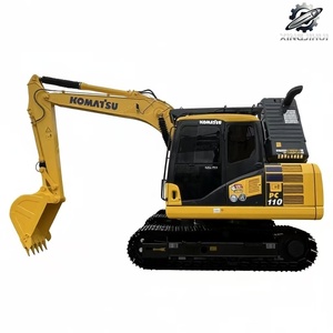 Excavatrice Komatsu PC110 d'occasion, 11 tonnes, godet de 0,53 m³, marque japonaise d'origine, excavatrice de construction sur chenilles moyennes, faible nombre d'heures, certifiée CE - Product Image 1