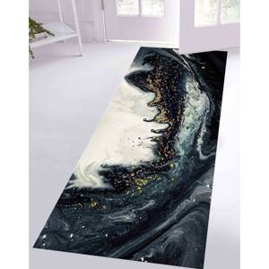 Tapis en marbre noir et or : Tapis d'appoint de luxe, lavable en machine, tapis fin non tissé - Product Image 4