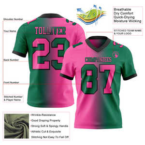 Jersey de fútbol americano de malla degradada de moda con construcción auténtica para deportes y práctica competitivos para jóvenes - Product Image 4