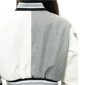 Chaquetas universitarias unisex de talla grande al por mayor chaquetas universitarias en blanco con logotipo personalizado chaqueta universitaria con letras lisas - Product Image 6