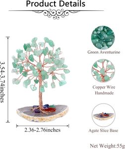 Árbol de cristal-Árbol de cristal de Aventurina verde curativo para energía positiva-Árbol de Aventurina verde para decoración de oficina y hogar - Product Image 6