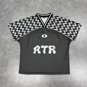 เสื้อเจอร์ซีย์ผู้ชายสั่งทำพิเศษ ผ้าโพลีเอสเตอร์ 100% ทรงบ็อกซี่ พิมพ์ลายแบบซับลิเมชั่น น้ำหนักเบา เสื้อฟุตบอลสำหรับผู้ชาย สวมใส่สบาย - Product Image 2