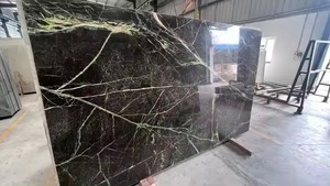 Losa de mármol de bosque lluvioso verde de estilo moderno de alta calidad, edificios comerciales pulidos, escaparate, azulejos de suelo de pared, losa grande - Product Image 4