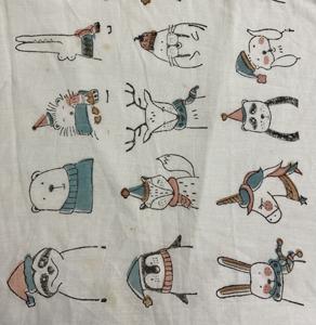 Tela de Algodón Estampada a Mano con Lindos Dibujos Animados para Ropa Infantil y Uso en Guarderías - Product Image 1