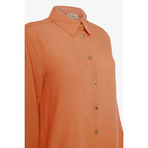 Blusa informal de lino con detalles bordados, corte holgado, cuello asimétrico y media manga - Product Image 2