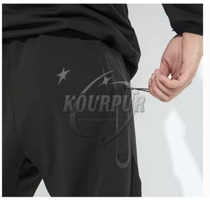 Abrigo con capucha cálido de invierno para hombre, conjuntos de talla grande con cremallera y patrón sólido, 100% algodón transpirable, diseño de logotipo personalizado 2 en 1 - Product Image 5