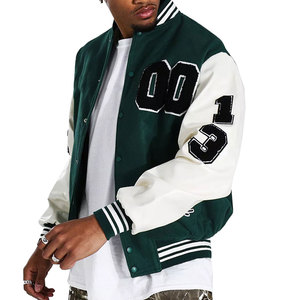 Chaqueta Letterman para Hombre de Tallas Grandes al por Mayor, Chaqueta Letterman para Hombre con Cuello Alto para Uso en Exteriores - Product Image 1