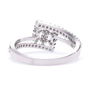 Bague de fiançailles en diamant de laboratoire de 2 carats, forme ronde, or blanc 14 carats, couleur M, VVS2, plaqué rhodium, certifiée, luxe, pour femmes - Product Image 3