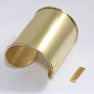 กำไลข้อมือทองเหลืองดิบขนาด 69 มม. กำไลแบบฝังลาย กำไลแบบช่อง กำไลเปล่าแบบกว้าง กำไลทำมือ MS Handicraft รุ่น MS-wc-001 - Product Image 1