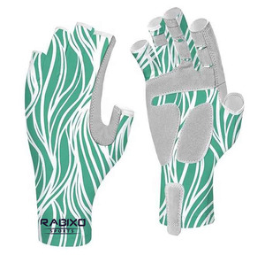 Gants de pêche unisexes imperméables personnalisables avec logo sur mesure, demi-doigts, en nylon/spandex sublimé – Votre style unique - Product Image 1