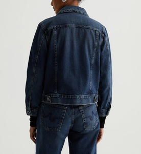 Veste en jean pour femme 100% coton de haute qualité, respirante, fine, col rabattu, style hip-hop, OEM, pour le printemps et l'automne - Product Image 5