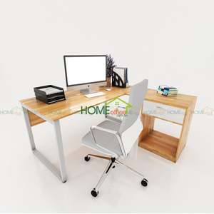 Escritorio Ejecutivo Minimalista BGDCN68003 con Base de Gabinete de 1.4m x 1.4m en Madera de Caucho y Patas de Hierro de 25x50mm, Requiere Ensamblaje - Product Image 5