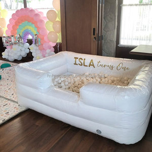 Pit di palla per bambini bianco palla Pit con scivolo trampolino gonfiabile bambino Jumper castello bianco casa commerciale - Product Image 4