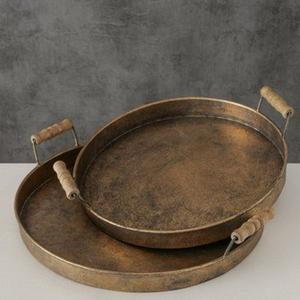 Plateaux de service décoratifs faits à la main en laiton et aluminium, finition hôtelière, pour la maison et la décoration de table - Product Image 5