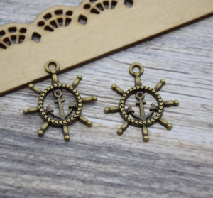Premium Quality Sailing Charm Pendant Necklace Bracelet Earring 27mm*24mm Quality Best Nautical <b>Ship</b> <b>Wheel</b> Handmade Decor - Product Image 2