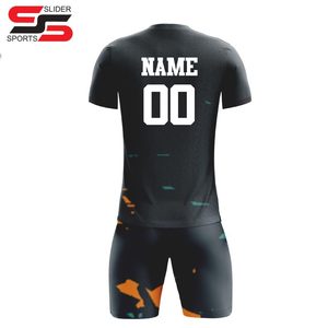 Personalizado bordado a rayas jugador versión camisetas de fútbol equipo completo conjunto uniforme de fútbol ropa deportiva - Product Image 2