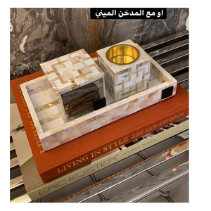 Belle Incrustation En Os Bakhoor Brûleur Mabkhara Oud Bakhoor Brûleur Rose Nouvelle Collection Mère Perle Incrustation Plateau Acrylique Bois Ramadan - Product Image 3