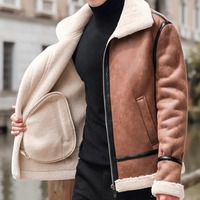 Vestes en cuir d'agneau personnalisées pour hommes, broderie 3D, patchwork, col en fourrure élégant, mode d'hiver, style streetwear