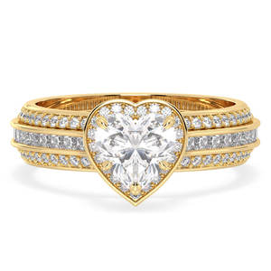 Anillos de moissanita de 925 quilates con forma de corazón de Plata de Ley 2,24 certificada REYES GRA para mujer, joyería fina de boda de oro de 14K - Product Image 2