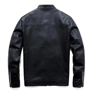 Veste en similicuir pour homme Vestes de moto pour homme Vêtements d'extérieur noirs Manteaux pour homme en imitation cuir de marque pour homme - Product Image 2