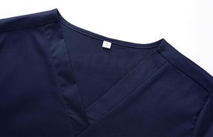 OEM venta al por mayor de alta calidad de detección de aguja de fusión sin costuras médicos enfermera conjuntos de fregado superior elástico de manga corta - Product Image 4