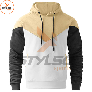 Automne hiver hommes haute qualité 100% coton polaire pull européen américain pull à capuche Micro Logo imprimé Patchwork XS taille - Product Image 5